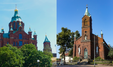 Ortodox-katolsk procession till ära för Jungfru Maria i Helsingfors den 8 september