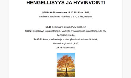 Hengellisyys ja hyvinvointi -seminaari Helsingissä