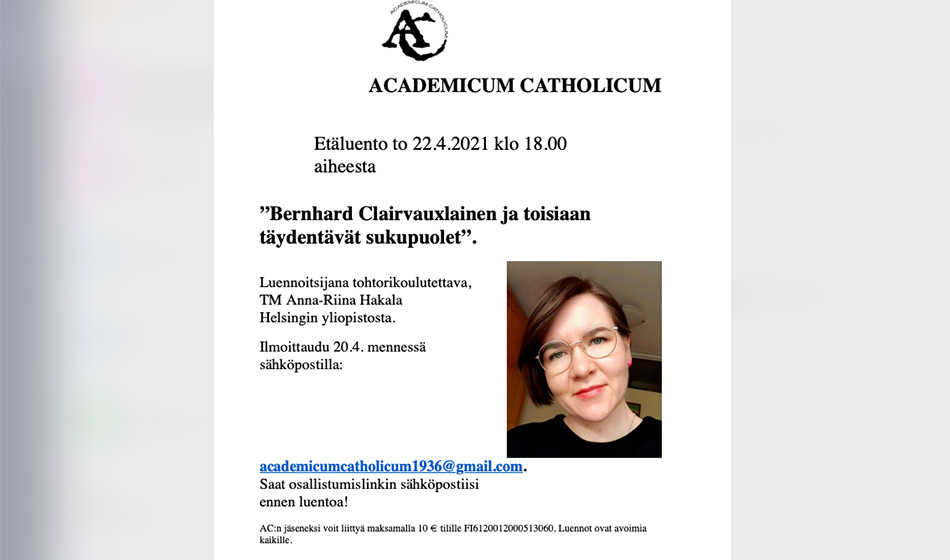 Academicum Catholicum – vuosikokous ja etäluento