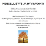 Hengellisyys ja hyvinvointi -seminaari Helsingissä