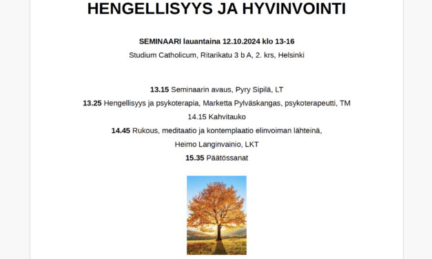 Hengellisyys ja hyvinvointi -seminaari Helsingissä